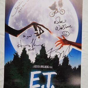 Steven Spielberg & Multicast signed E.T. Poster 16x12 w/COA